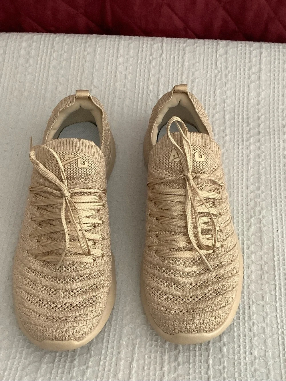 APL TechLoom Wave Gold Knit Lace-Up Sneakers